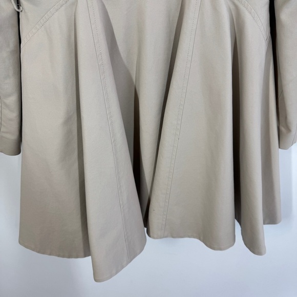 Ted Baker London Beige Trench Coat Size 2 Double Breasted Floral Lined Jacket - Picture 13 of 15